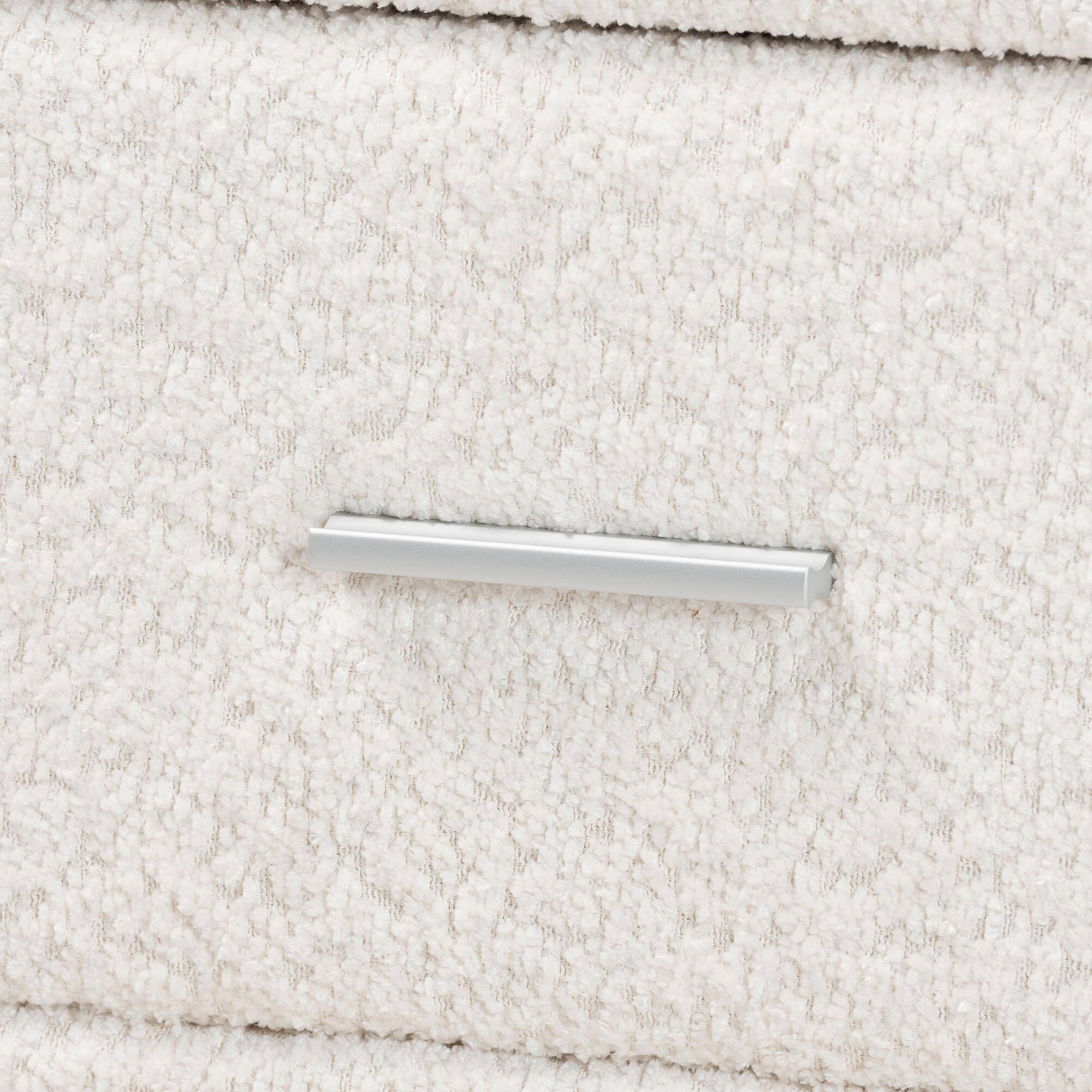 Alt View 2. Baxton Studio - Laria Modern Teddy-Bear Fabric 2-Drawer Nightstand - White.