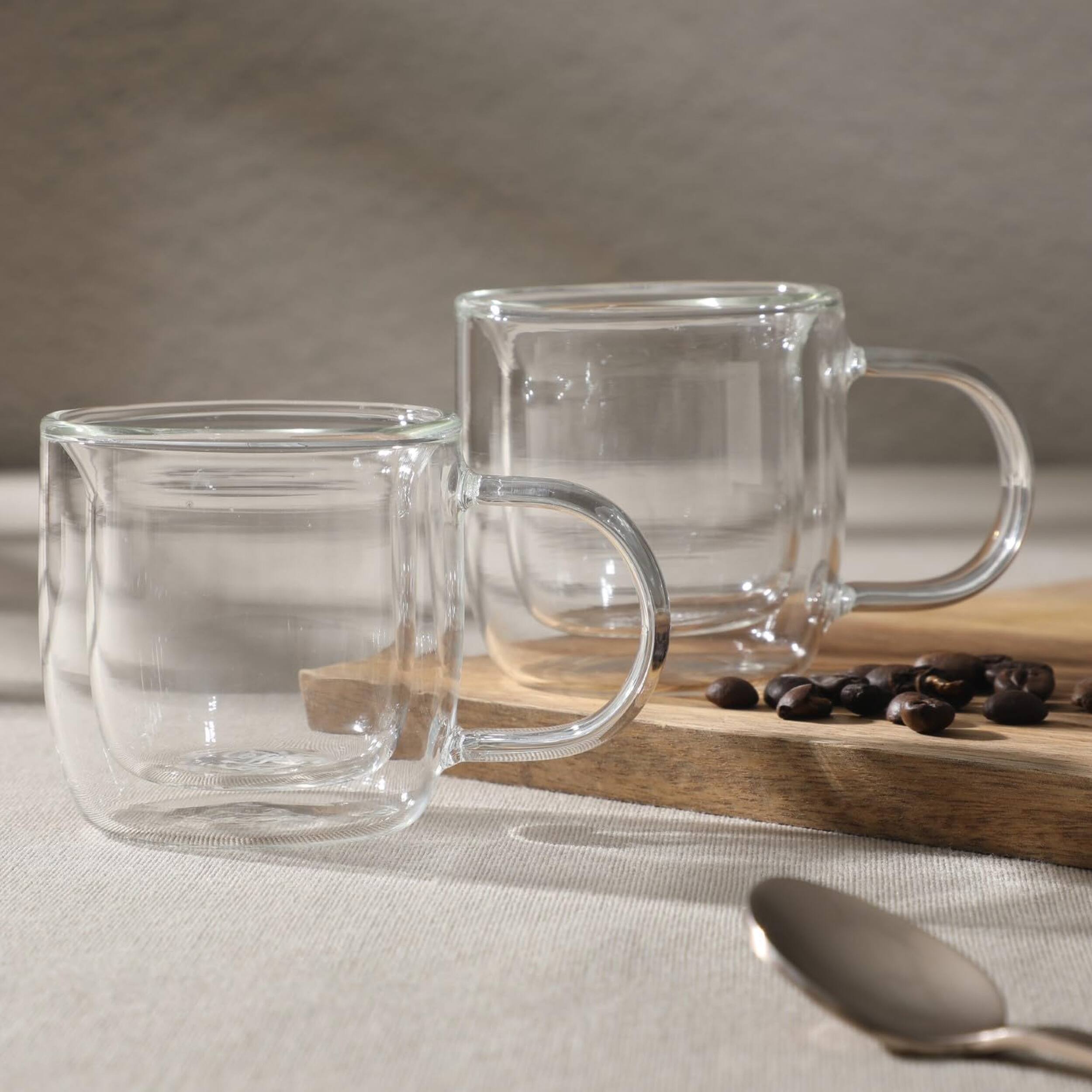 Alt View 3. Mr. Coffee - Mr. Coffee Salon Espresso 2 piece 3 Ounce Double Wall Insulated Glass Mug Set - Clear.