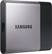 Angle. Samsung - Portable SSD T3 250GB External USB 3.1 Gen1 Portable - Black/silver.