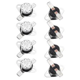 Unique Bargains - KSD301 Thermostat 5°C/41°F 10A Normally Closed N.C Adjust Snap Disc Temp Switch for Microwave/Oven 8pcs Bakelite - Silver