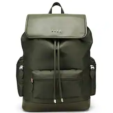 Front. Elle - ELLE Wayfarer 23L Monogram Travel Backpack - Olive Green - Olive Green.
