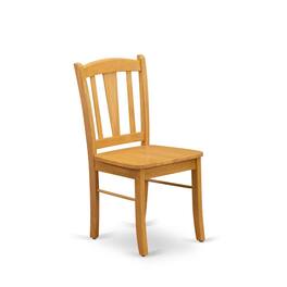 East West Furniture - OXDL5W - 5-Piece Dining Room Table Set- 4 Wooden Chair and Wood Dining Table - Wooden Seat and Slatted Chair Back - Oak