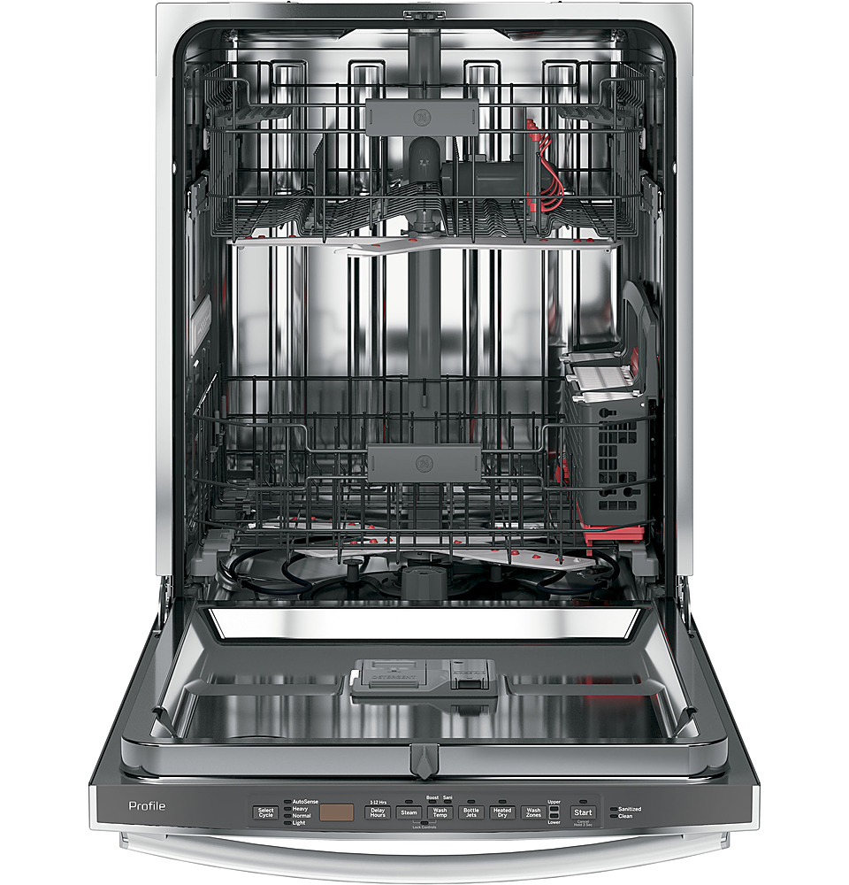 Angle View: Hotpoint HDA2100HBB 24 Inch Built-In Dishwasher in Black