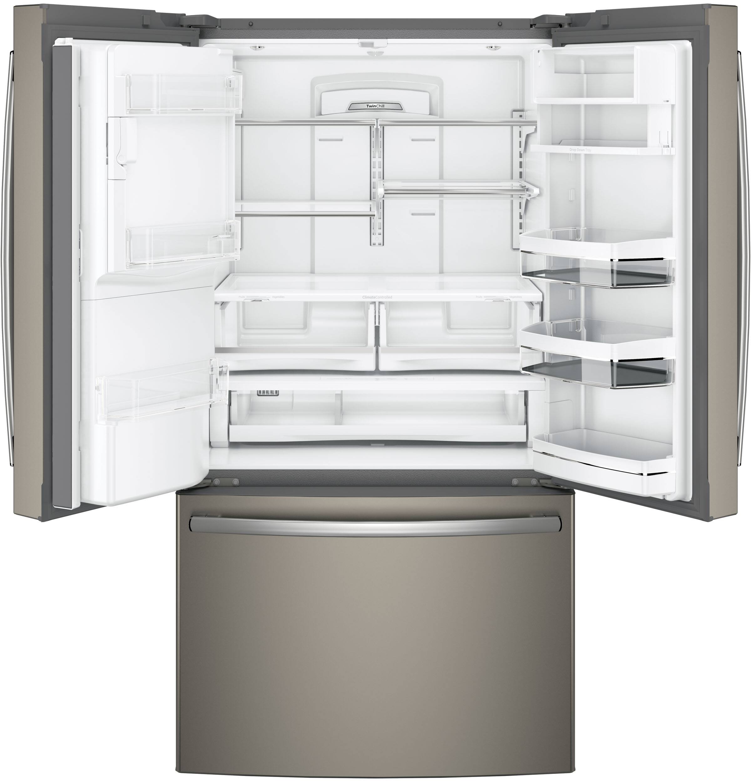 Alt View 12. GE Profile - 27.7 Cu. Ft. French Door Refrigerator with Hands-Free AutoFill - Fingerprint resistant slate.