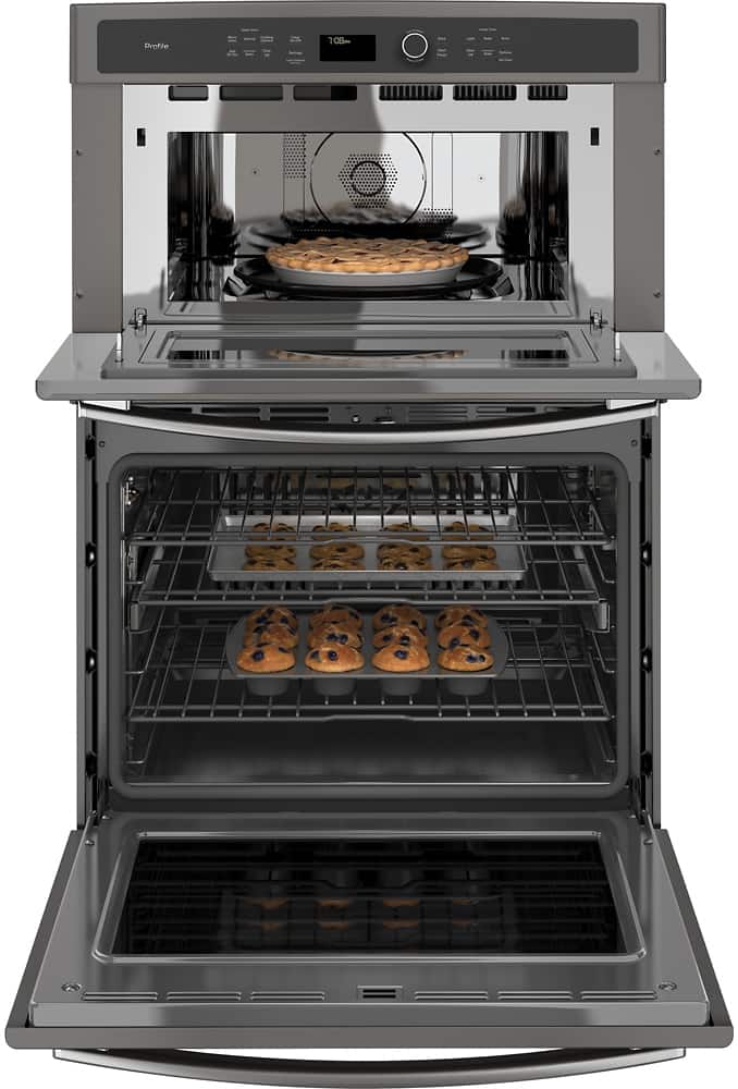 Alt View 17. GE Profile - 30" Built-In Double Electric Convection Wall Oven with Built-In Microwave.