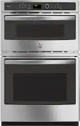 GE Profile - 27" Built-In Double Electric Convection Wall Oven with Built-In Microwave - Stainless Steel - Front_Zoom