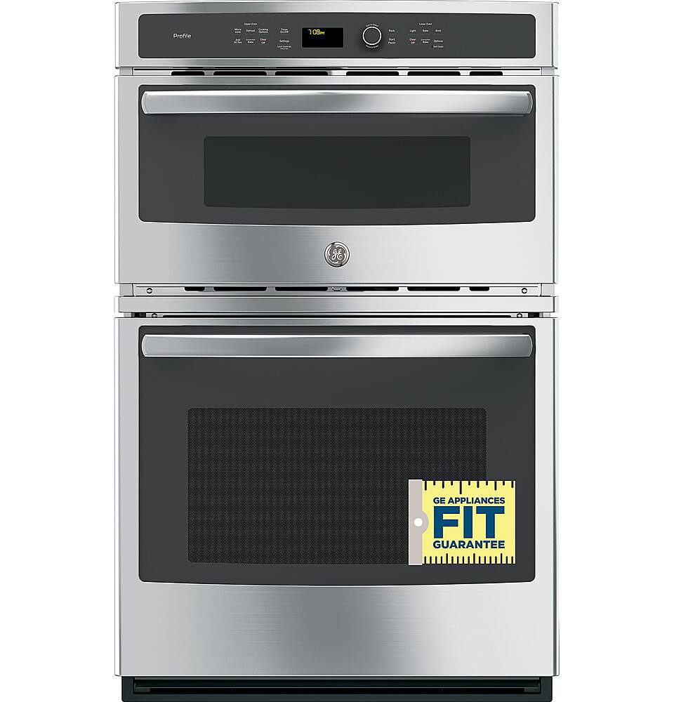 Alt View 14. GE Profile - 27" Built-In Double Electric Convection Wall Oven with Built-In Microwave - Stainless Steel.