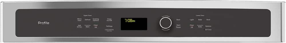 Alt View 2. GE Profile - 27" Built-In Double Electric Convection Wall Oven with Built-In Microwave - Stainless Steel.