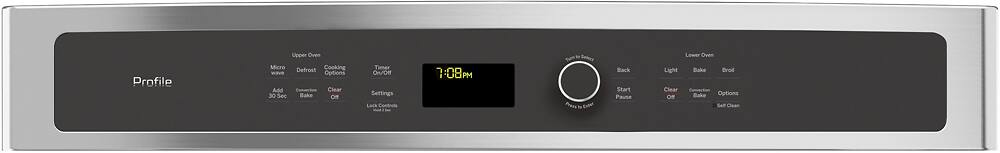 Alt View 2. GE Profile - 27" Built-In Double Electric Convection Wall Oven with Built-In Microwave - Stainless Steel.