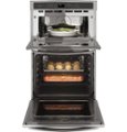 Left Zoom. GE Profile - 27" Built-In Double Electric Convection Wall Oven with Built-In Microwave - Stainless Steel.
