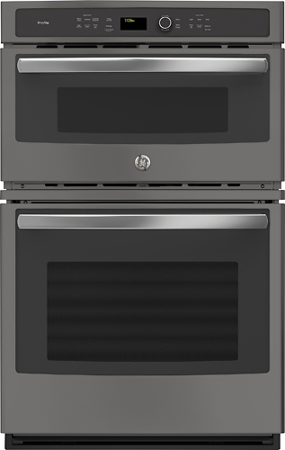 GE Profile - 27" Built-In Single Electric Convection Wall Oven with Built-In Microwave - Slate