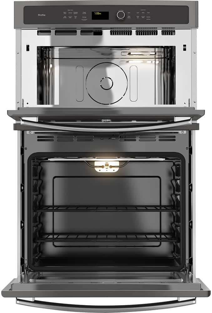 Alt View 11. GE Profile - 27" Built-In Single Electric Convection Wall Oven with Built-In Microwave.