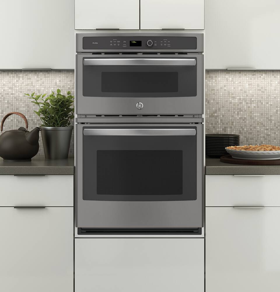 Alt View 12. GE Profile - 27" Built-In Single Electric Convection Wall Oven with Built-In Microwave.