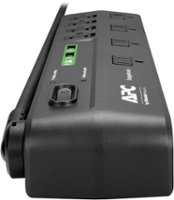 APC - Surge Arrest 8 Outlet/2 USB 2630 Joules Surge Protector - Black - Front_Zoom