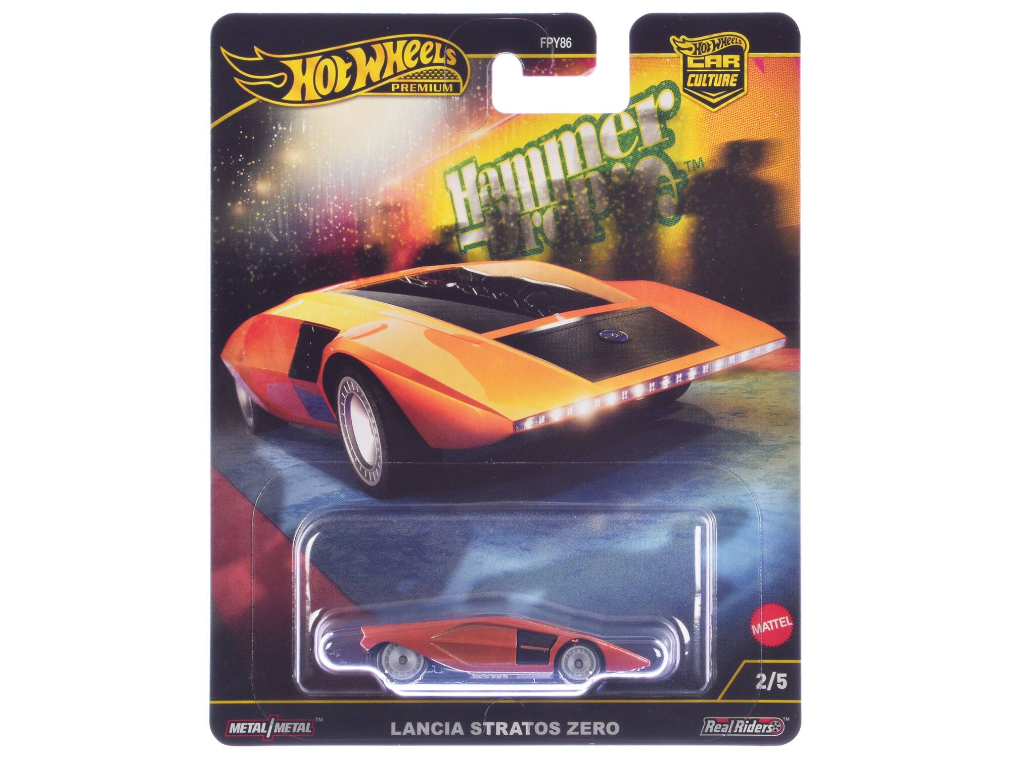 FPY86 HOT WHeeLs PREMIUM CULTURE CAR Hammer a TM MATTEL 2/5 1M METAL/METAL META METAL LANCIA STRATOS ZERO - Real Riders