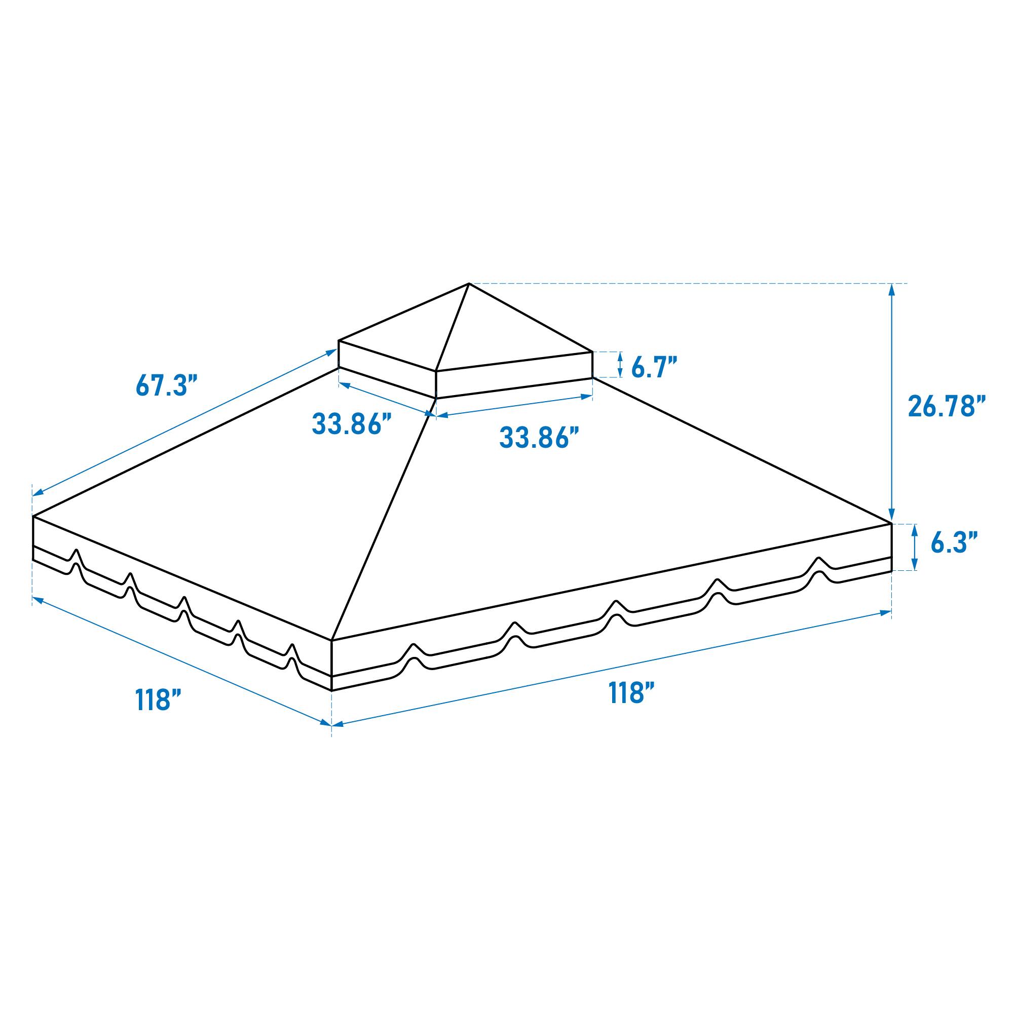 67.3"  
33.86"  
33.86"  
6.7"  
26.78"  
6.3"  
118"  
118"