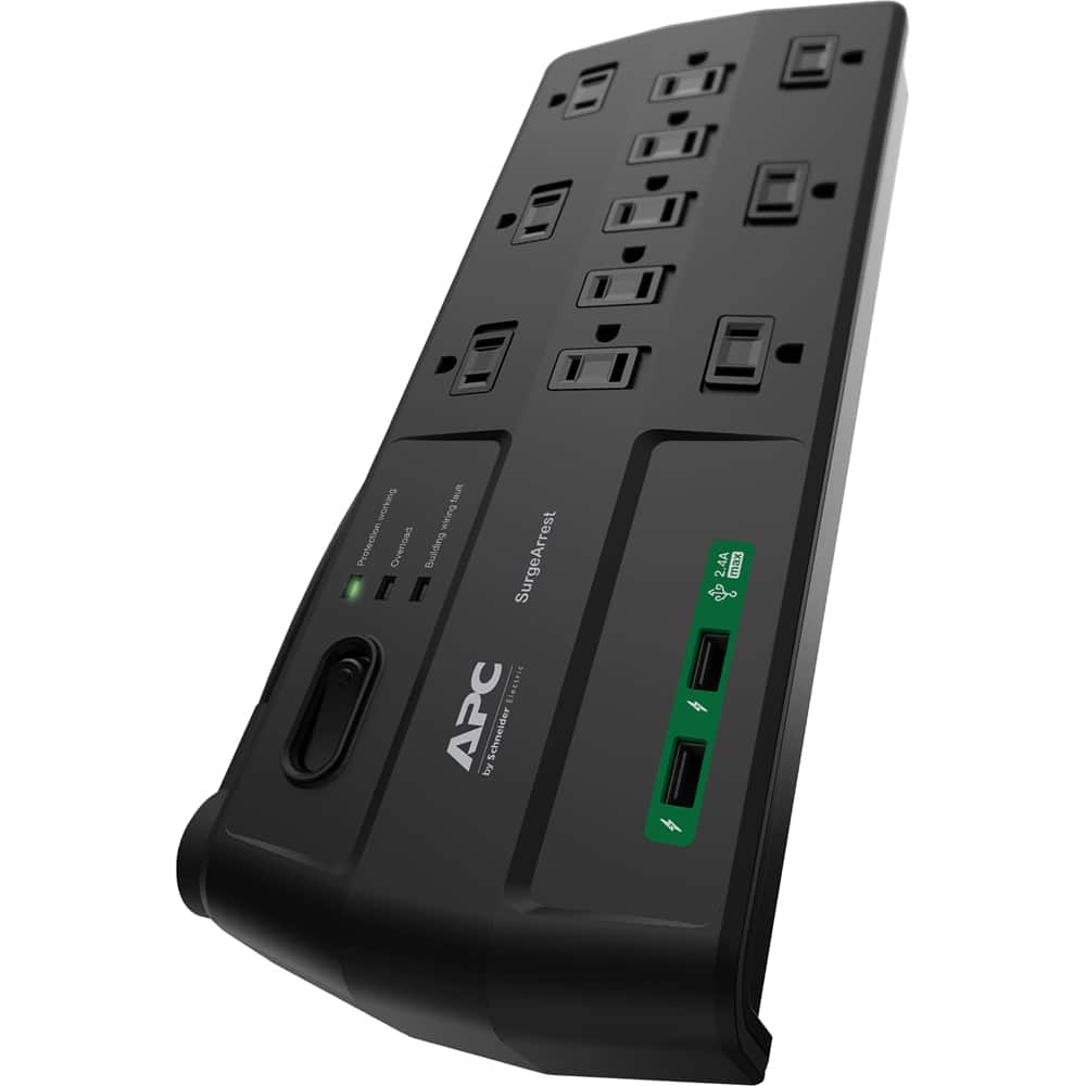 Alt View 12. APC - SurgeArrest 11-Outlet PDU - Black.