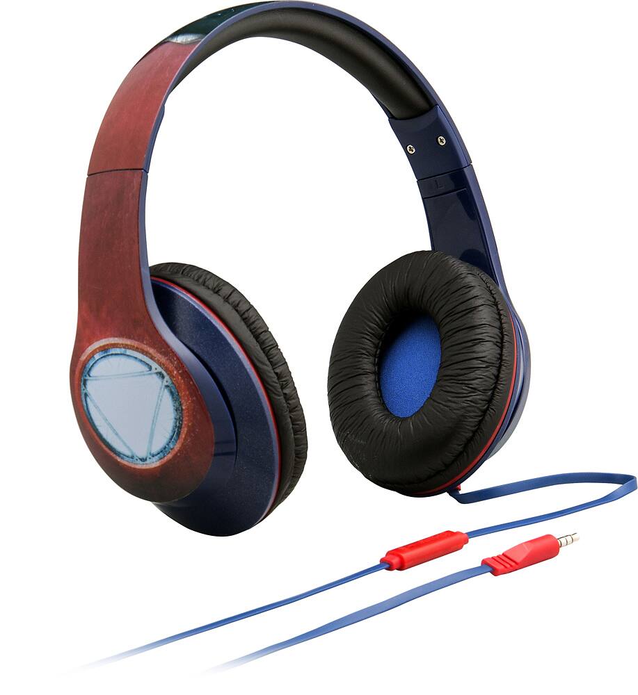 Angle. eKids - Captain America On-Ear Headphones - Red/Blue.