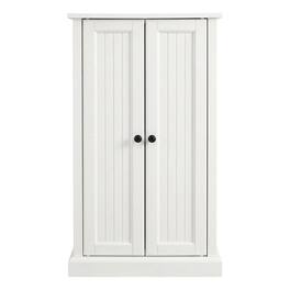 FurniFact - Seaside Accent Cabinet with Anti-Tip Hardware and Sturdy Build - White