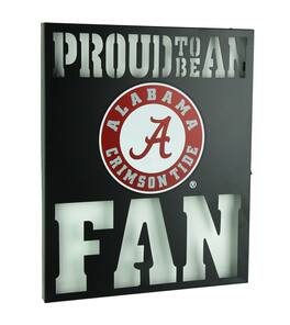 Evergreen - Proud To Be An Alabama Fan Cutout Metal Wall Sign - Black