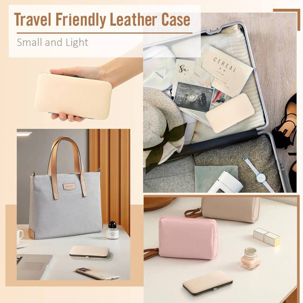 Travel Friendly Leather Case  
Small and Light