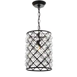 Jonathan Y - Gabrielle 10" Crystal/Metal LED Pendant, Oil Rubbed Bronze - Oil-Rubbed Bronze