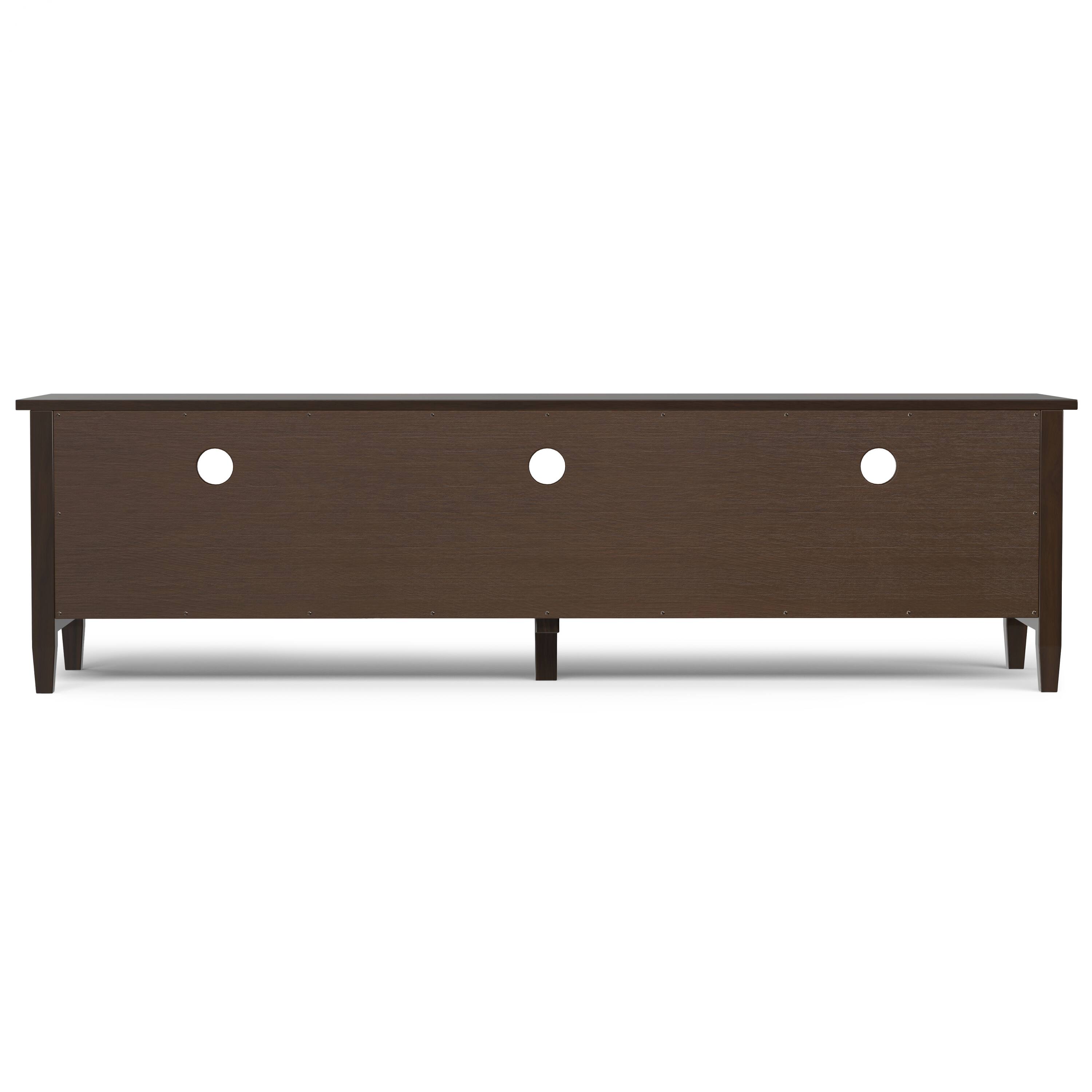 Alt View 8. Simpli Home - Warm Shaker SOLID WOOD 72 inch Low TV Media Stand in Tobacco Brown For TVs up to 80 inches - Tobacco Brown.