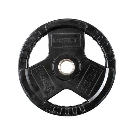 Inspire - Fitness 35 LB Rubber Olympic Weight Plate - Black