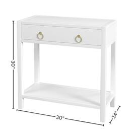 Starlight Canyon Home - Wide Nightstand with Drawer – 30 Inch Wood Nightstand for Bedroom - White