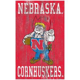 Fan Creations - Nebraska Huskers 11'' x 19'' Heritage Distressed Logo Sign - Multicolor