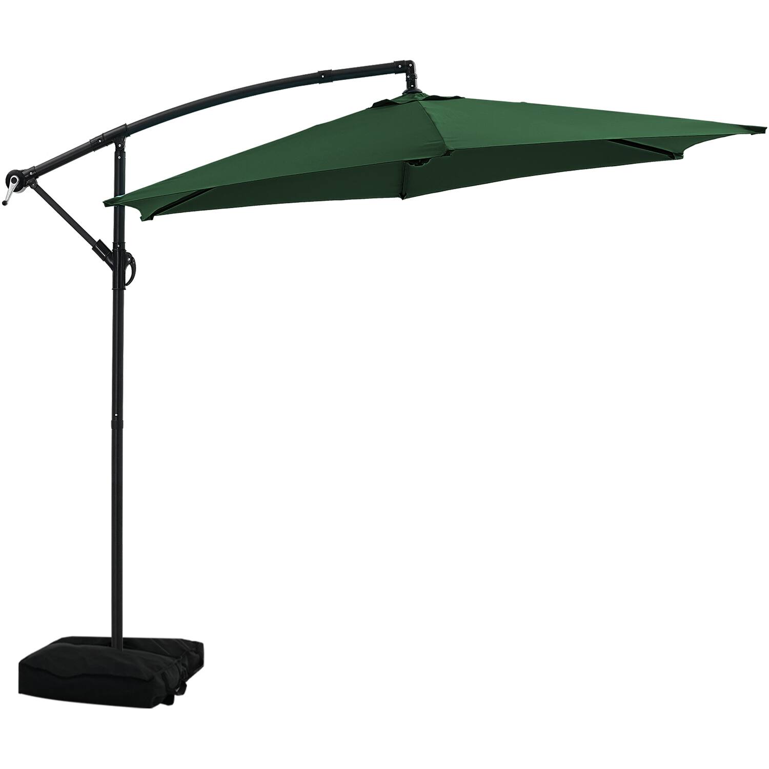 Alt View 1. Ainfox - Ainfox 10FT Outdoor Patio Yard Offset Umbrella with Cross Base for Market,Garden,Deck,Backyard,Pool - green.