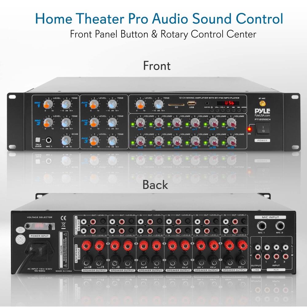 Home Theater Pro Audio Sound Control  
Front Panel Button & Rotary Control Center  

Front  
- LEVEL  
- TONE  
- AUX  
- VOLUME  
- TUNE  
- ECHO  
- USB  
- SD  
- MIC 1  
- MIC 2  
- SPEAKER OUTPUT  
- SPEAKER OUTPUT  
- SPEAKER OUTPUT  
- SPEAKER OUTPUT  
- SPEAKER OUTPUT  
- SPEAKER OUTPUT  
- SPEAKER OUTPUT  
- SPEAKER OUTPUT  
- SPEAKER OUTPUT  
- SPEAKER OUTPUT  
- SPEAKER OUTPUT  
- SPEAKER OUTPUT  
- SPEAKER OUTPUT  
- SPEAKER OUTPUT  
- SPEAKER OUTPUT  
- SPEAKER OUTPUT  
- SPEAKER OUTPUT  
- SPEAKER OUTPUT  
- SPEAKER OUTPUT  
- SPEAKER OUTPUT  
- SPEAKER OUTPUT  
- SPEAKER OUTPUT  
- SPEAKER OUTPUT  
- SPEAKER OUTPUT  
- SPEAKER OUTPUT  
- SPEAKER OUTPUT  
- SPEAKER OUTPUT  
- SPEAKER OUTPUT  
- SPEAKER OUTPUT  
- SPEAKER OUTPUT  
- SPEAKER OUTPUT  
- SPEAKER OUTPUT  
- SPEAKER OUTPUT  
- SPEAKER OUTPUT  
- SPEAKER OUTPUT  
- SPEAKER OUTPUT  
- SPEAKER OUTPUT  
- SPEAKER OUTPUT  
- SPEAKER OUTPUT  
- SPEAKER OUTPUT  
-