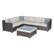 Angle. Hanover - Metropolitan 5-Piece Seating Set Outdoor Furniture - Silver Lining / Grey / Blue Kaleidoscope.