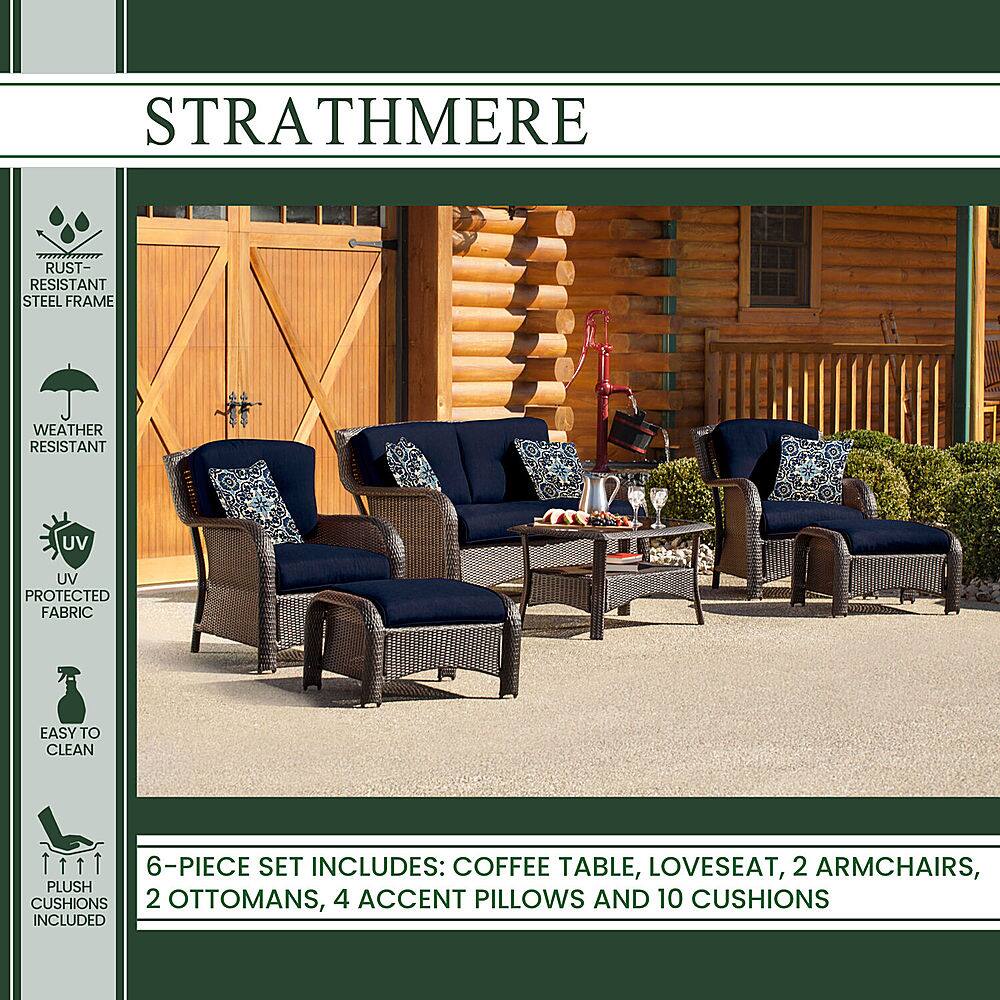 Best Buy Hanover Strathmere 6Piece Seating Set Outdoor Furniture Navy