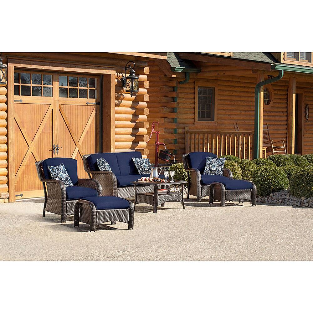 Best Hanover Strathmere 6 Piece Seating Set Outdoor Furniture Best Hanover Strathmere 6 Piece Seating Set Outdoor Furniture Navy Blue Kaleidoscope Strathmere6pcnvy