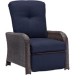 Front Zoom. Hanover - Strathmere Luxury Reclining Chair - Navy Blue.