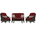 Front Zoom. Hanover - Ventura 4-Piece Seating Set Outdoor Furniture - Crimson Red / Poppy Red.
