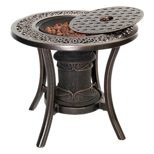 Hanover TRADFIREURN 10,000 BTU Fire Pit Side Table Outdoor Furniture Bronze 