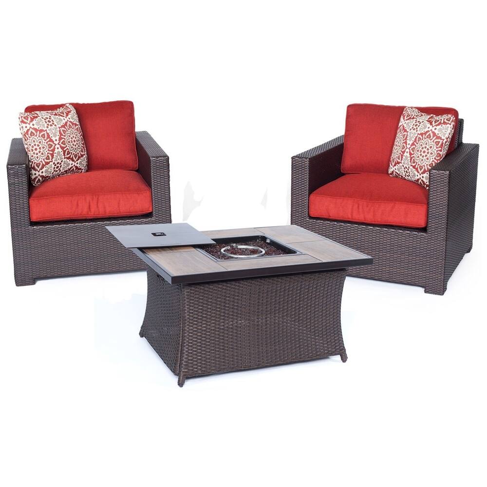 3 piece fire pit patio set