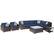 Left. Hanover - Metropolitan Series Seating Set (8-Piece) - Navy Blue / French Roast.