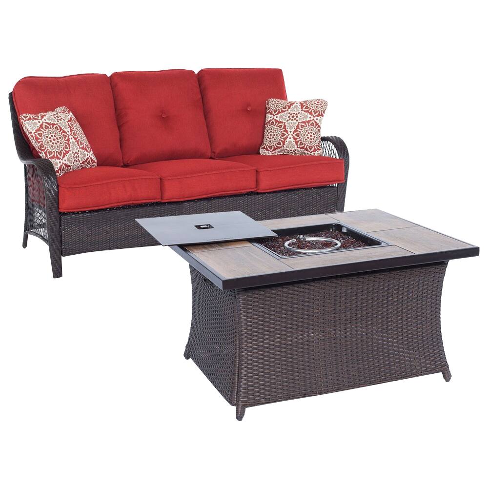 Best Buy Hanover Orleans Collection Fire Pit Set (2Piece) Autumn