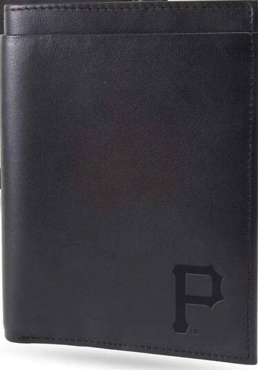 Alt View 5. Rico Industries - Pittsburgh Pirates Baseball Black Leather Traveling RFID Blocking Wallet - 14 total slots/pockets - Multi.