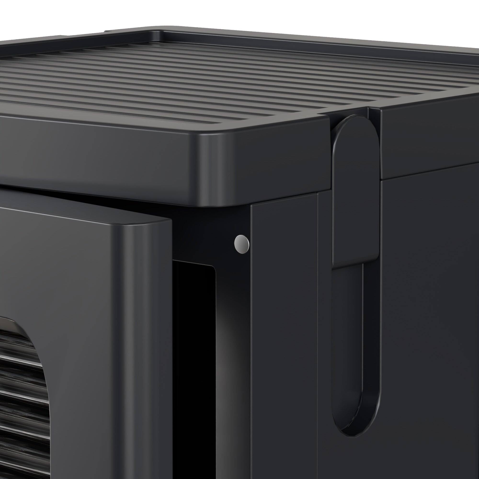 Alt View 2. Vecelo - Tall Narrow Plastic Storage Cabinet with Adjustable Shelves, Doors & Wheels, Waterproof & Dustproof Design - Narrow Black.