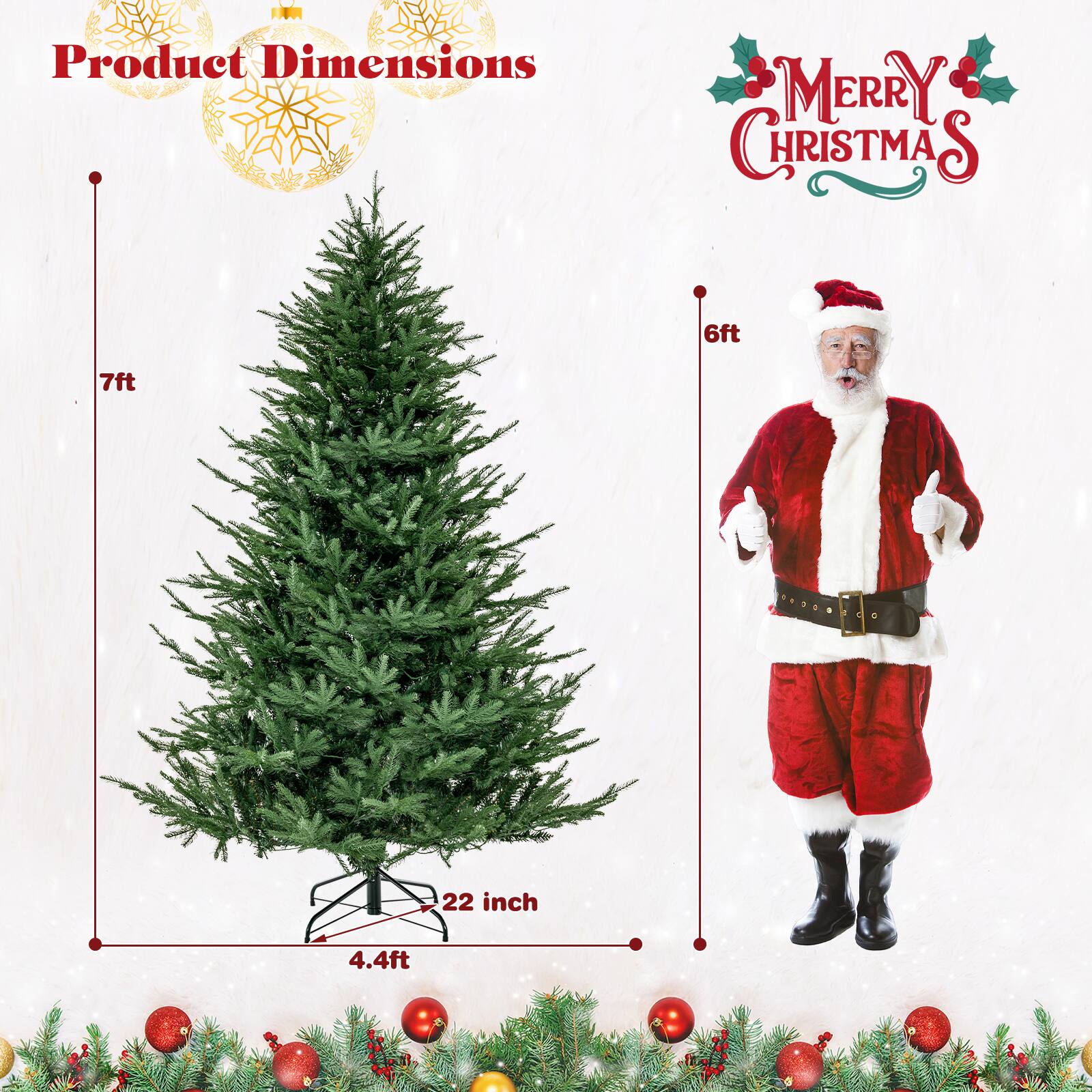 Product Dimensions

MERRY CHRISTMAS

7ft

6ft

22 inch

4.4ft
