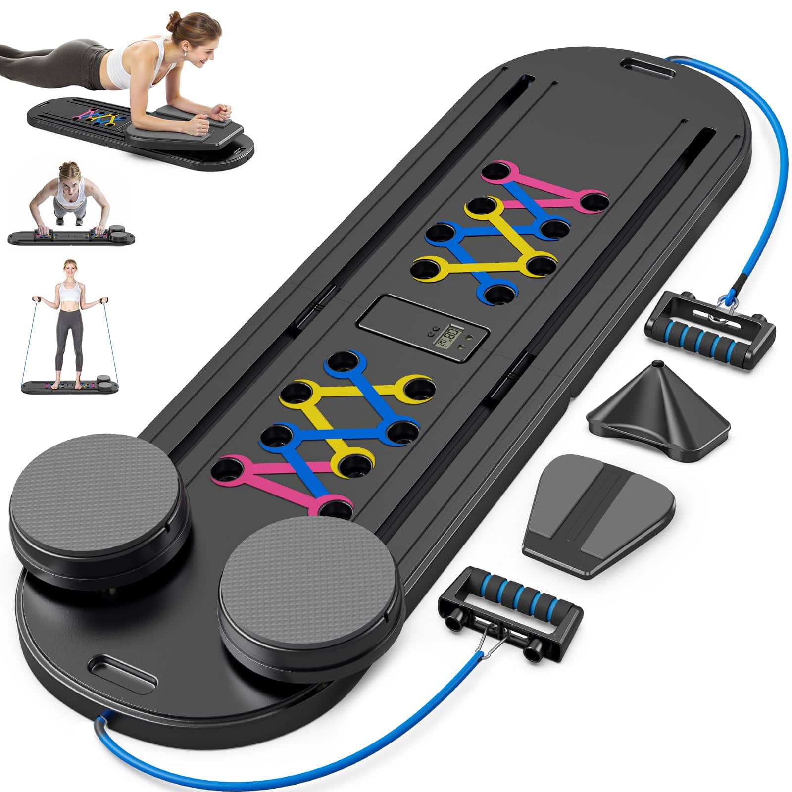 FED Fitness - 2025 Updated Pilates Board, Portable Pilates Reformer Machine for Home Workout, Easy-to-Use Pilates Sliding Board - Black