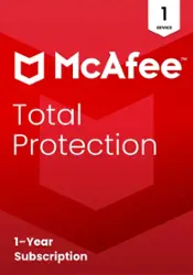 McAfee - Total Protection (1-Device) Antivirus Software with Scam Protection (1-Year Subscription) - Android, Apple iOS, Chrome, Mac OS, Windows - Front_Zoom