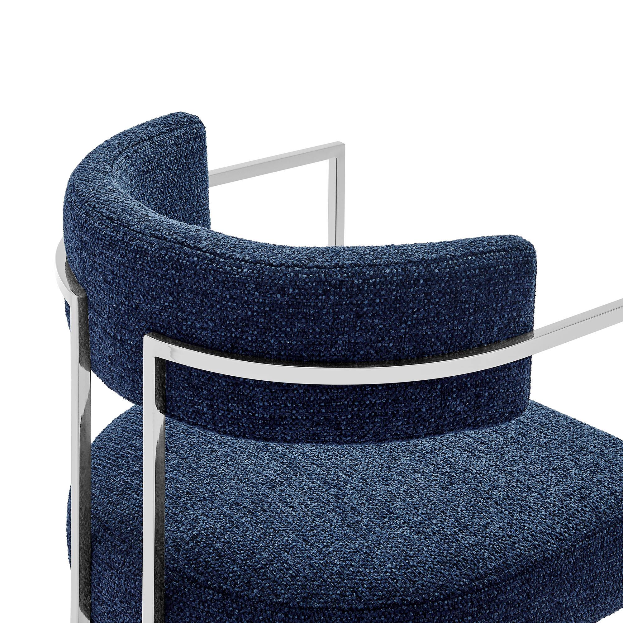Alt View 4. Modway - Huron Curved Back Fabric and Metal Dining Accent Chair by Modway - Blue.