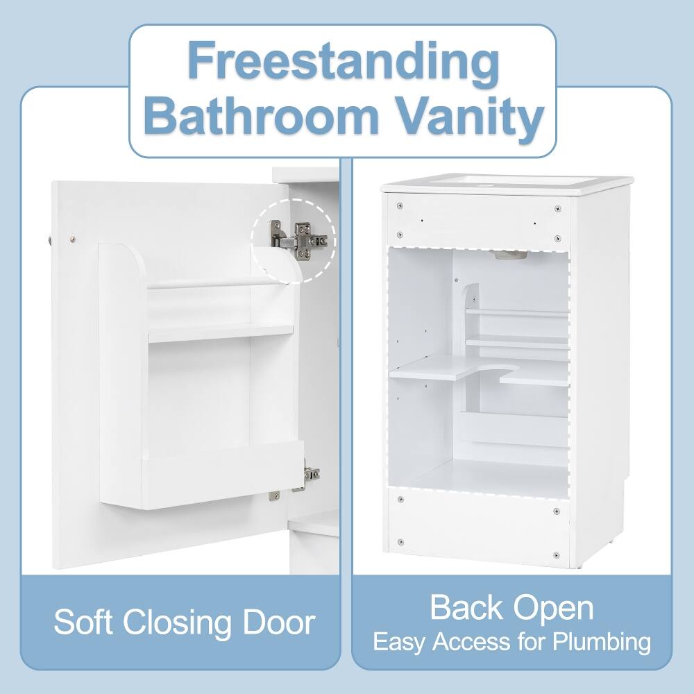 Freestanding Bathroom Vanity

DE 10

Soft Closing Door

Back Open Easy Access for Plumbing