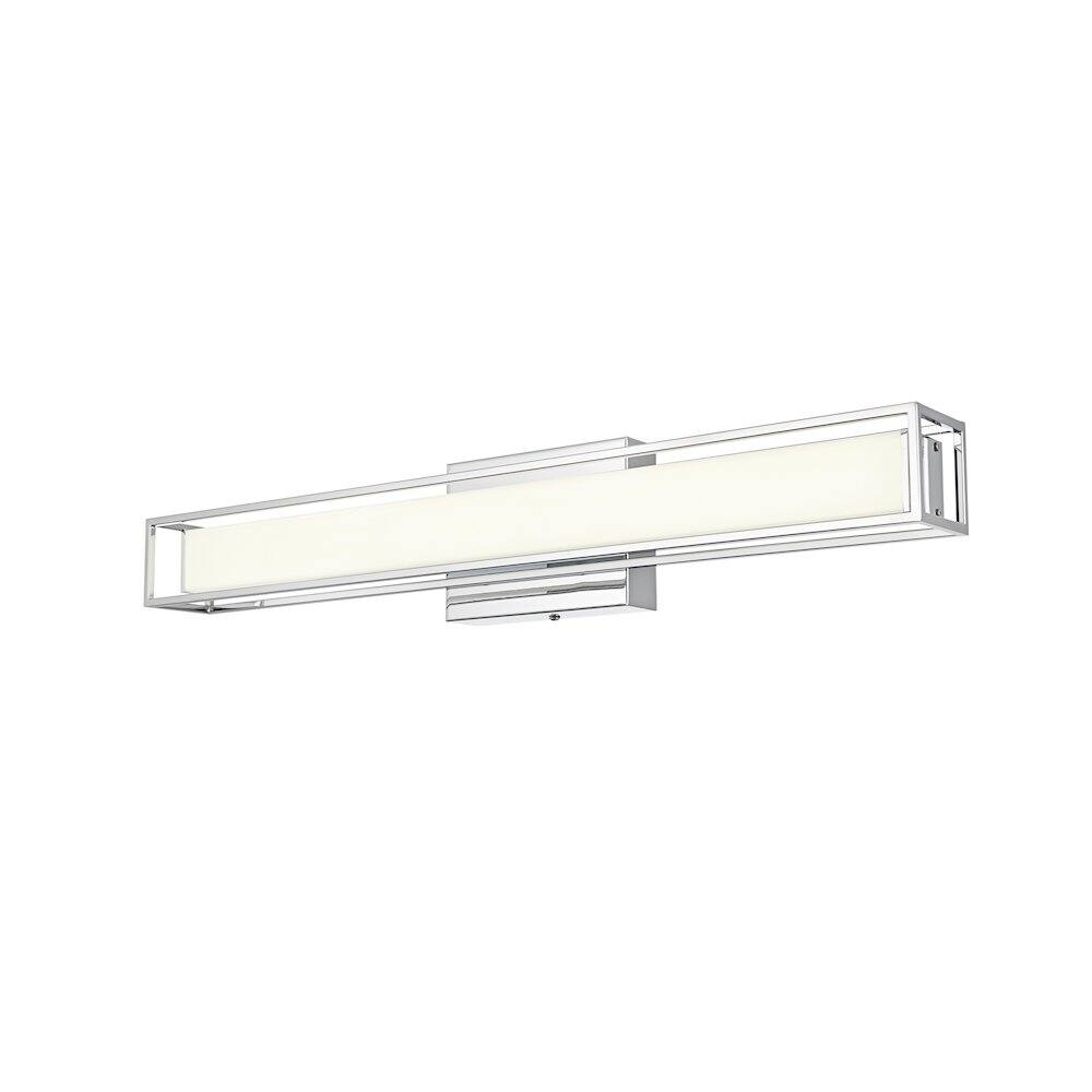 Angle. Living District - Aden 24 Inch Led Wall Sconce In Chrome - Chrome.