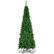 Front. Costway - 7.5ft Pre-Lit Hinged Pencil Christmas Tree 350 White Lights - Green.